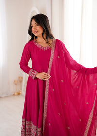 Premium  Vichitra Silk Abira Signature Edition Anarkali Suit Set