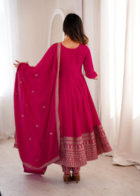 Premium  Vichitra Silk Abira Signature Edition Anarkali Suit Set