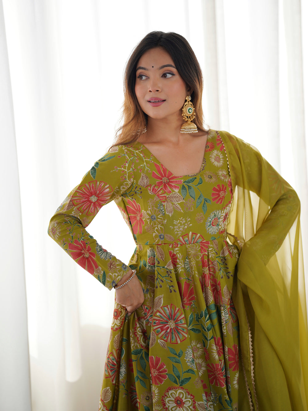Green Garden Sharara Set