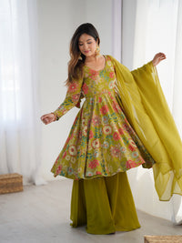 Green Garden Sharara Set