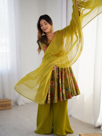 Green Garden Sharara Set