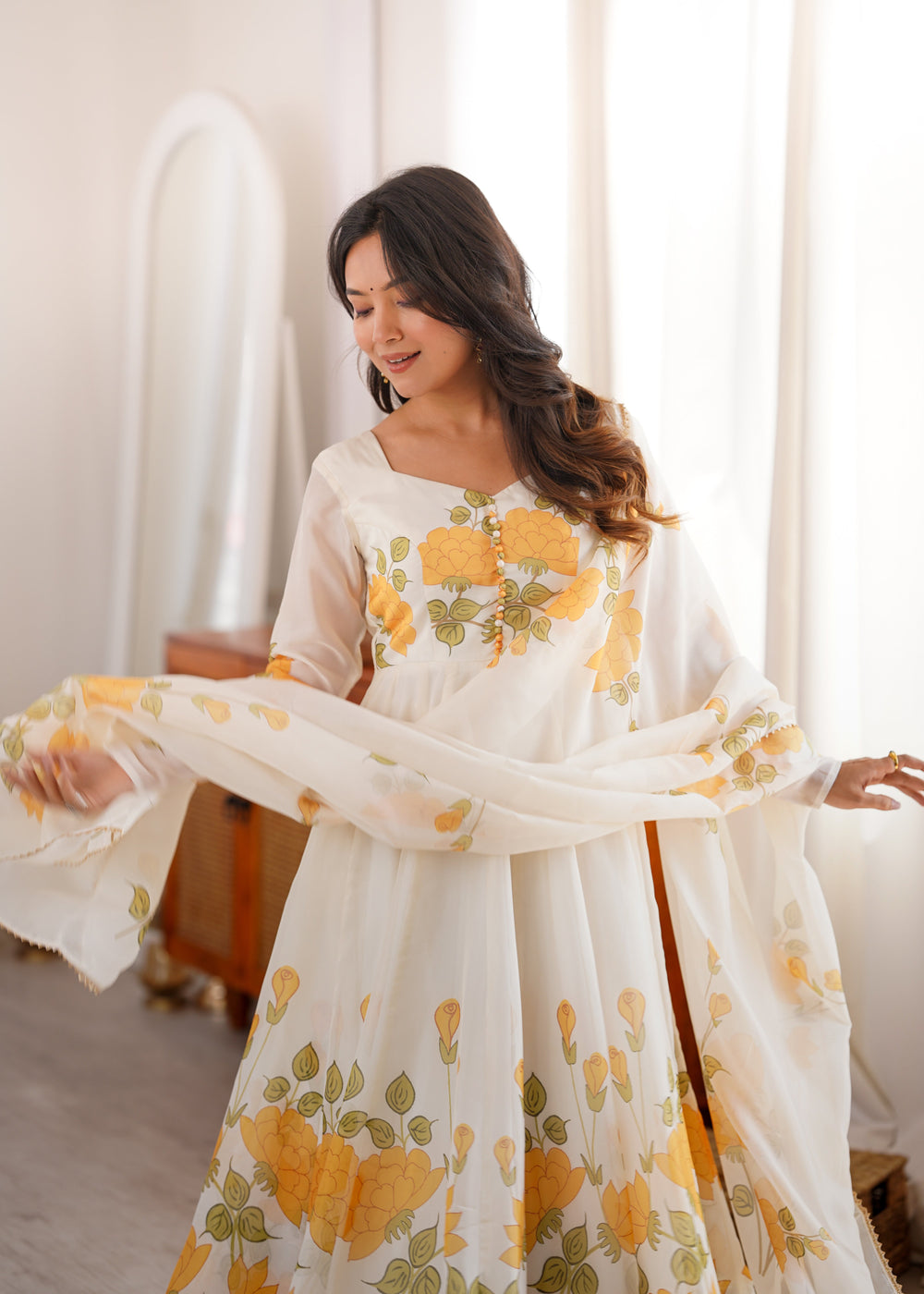 Kiara  Designer Floral Anarkali Set