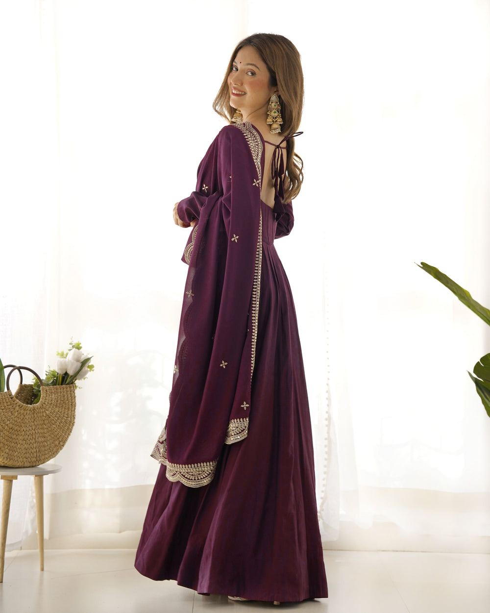 Premium Roman Silk  Abira Signature Edition Anarkali Suit Set