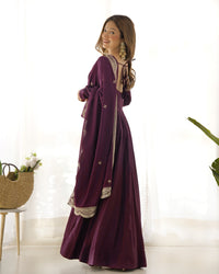 Premium Roman Silk  Abira Signature Edition Anarkali Suit Set