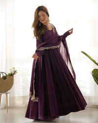 Premium Roman Silk  Abira Signature Edition Anarkali Suit Set