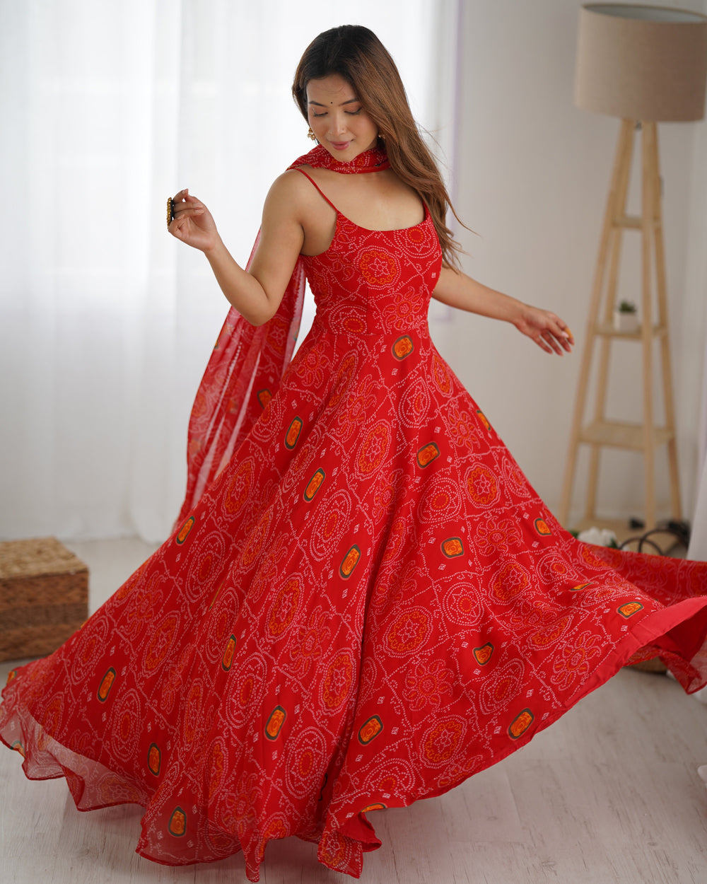 Kanishka Luxury Bandhej Anarkali Suit Set