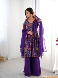 Kanika Premium Roman Silk Chanderi Kediya Palazzo Set