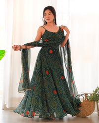 Naira Luxury Bandhej Anarkali Suit Set