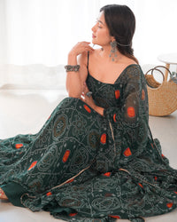 Naira Luxury Bandhej Anarkali Suit Set