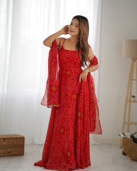 Kanishka Luxury Bandhej Anarkali Suit Set