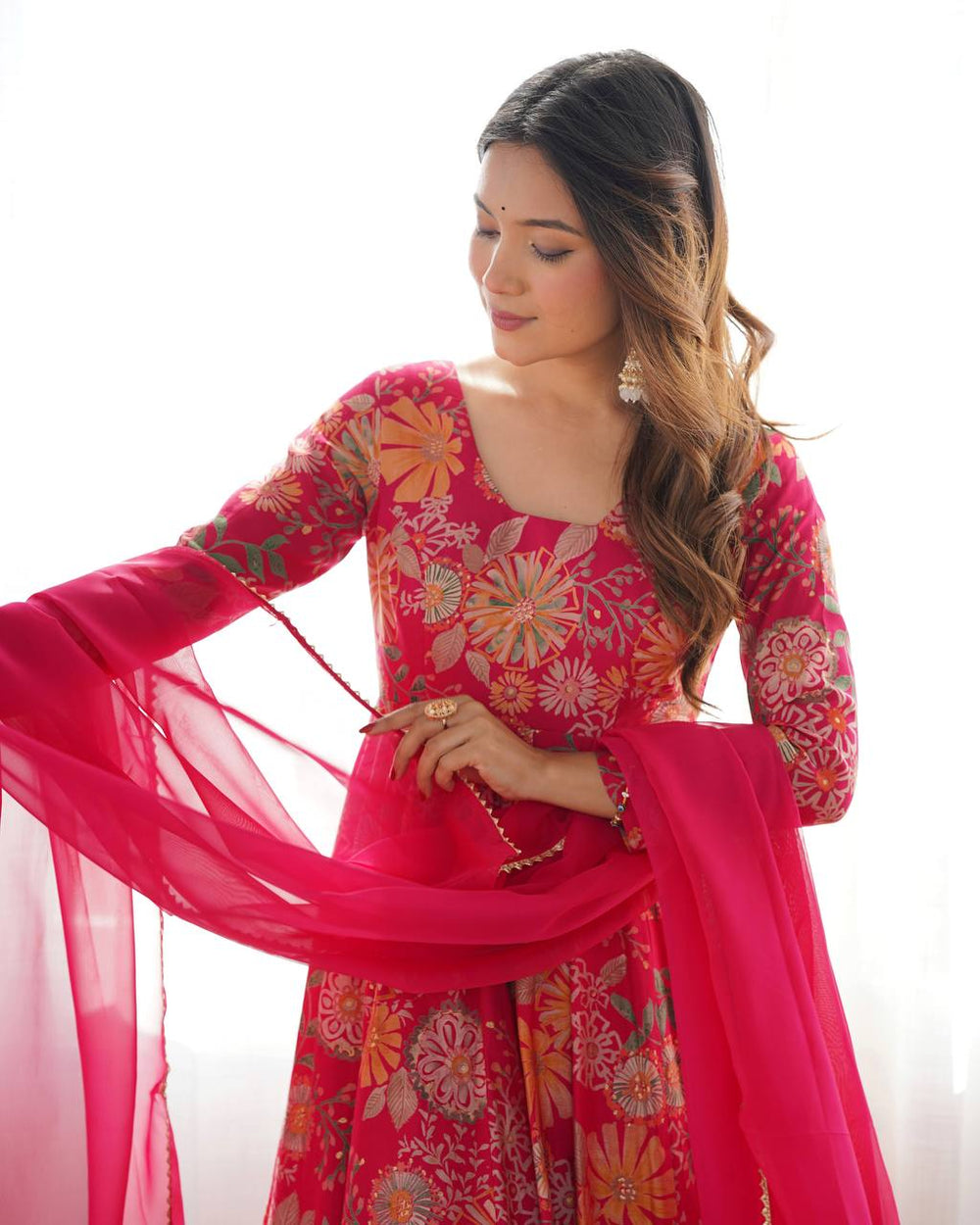 Rehvika Premium Roman Silk Chanderi Kediya Palazzo Set