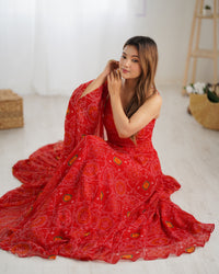 Kanishka Luxury Bandhej Anarkali Suit Set