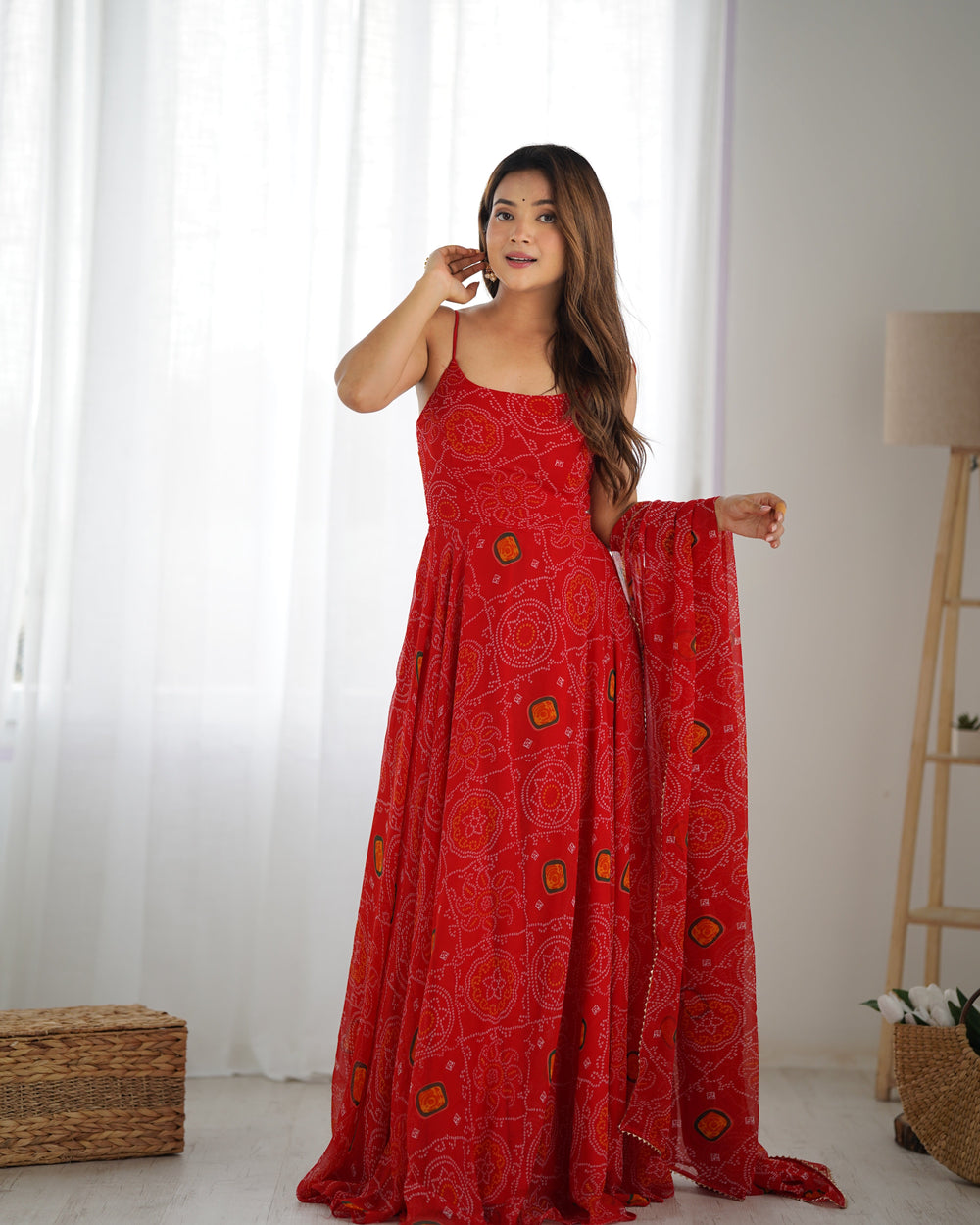 Kanishka Luxury Bandhej Anarkali Suit Set