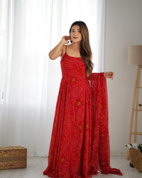 Kanishka Luxury Bandhej Anarkali Suit Set