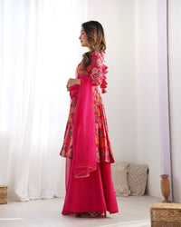 Rehvika Premium Roman Silk Chanderi Kediya Palazzo Set