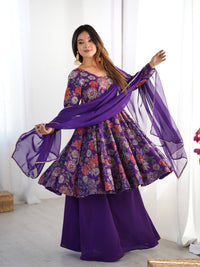 Kanika Premium Roman Silk Chanderi Kediya Palazzo Set