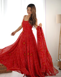 Kanishka Luxury Bandhej Anarkali Suit Set